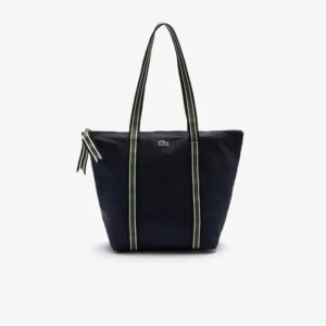 LACOSTE Women's Jeanne Small Striped Handles Canvas Shopper Bag