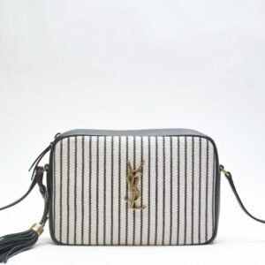 YSL Medium Lou Camera bag on Striped Canvas