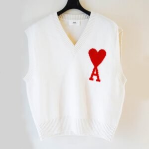 AMI White Women's V-neck Sleeveless